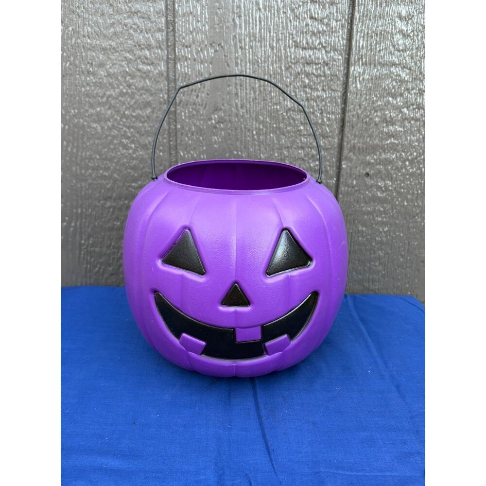 Purple Jack-O-Lantern Pumpkin Halloween Treat Bucket Handle General Foam Plastic